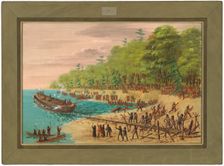 Launching of the Griffin. July 1679, 1847/1848. Creator: George Catlin