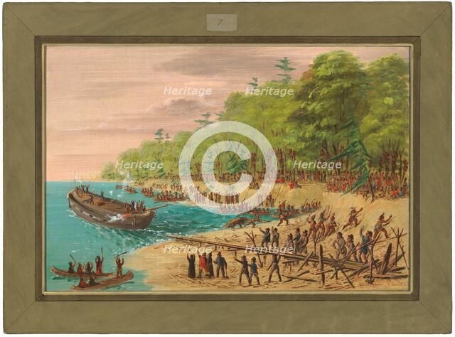 Launching of the Griffin. July 1679, 1847/1848. Creator: George Catlin.