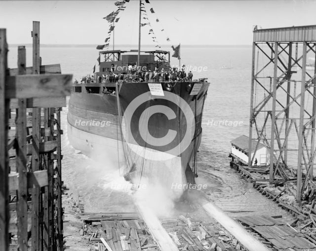 Launching of U.S.S. Texas, 1912. Creator: Harris & Ewing.