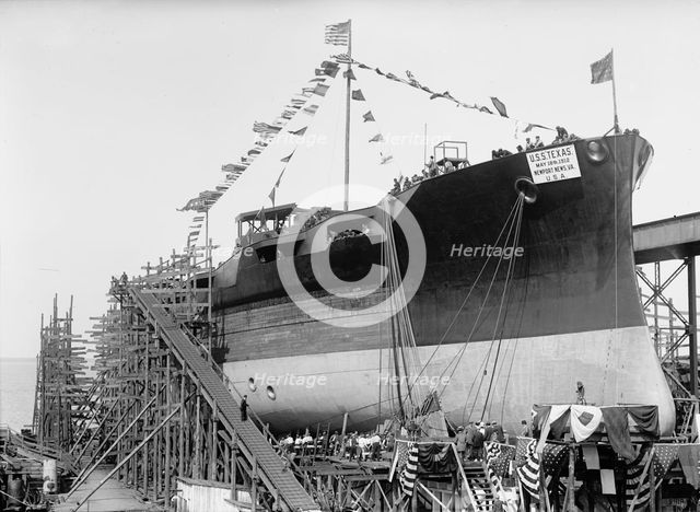 Launching of U.S.S. Texas, 1912. Creator: Harris & Ewing.