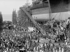 Launching of U.S.S. Texas, 1912. Creator: Harris & Ewing