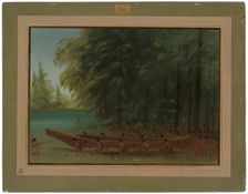 Launching a Canoe - Nayas Indians, 1855/1869. Creator: George Catlin