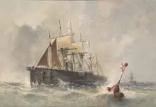 Launching the Buoy from the Bow of the Great Eastern on August 8th, 1865, 1865-66. Creator: Robert Charles Dudley