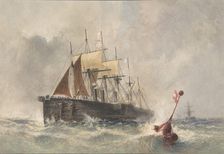 Launching the Buoy from the Bow of the Great Eastern on August 8th, 1865, 1865-66. Creator: Robert Charles Dudley