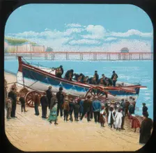 Launching the Life-boat c1900. Creator: Unknown