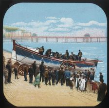 Launching the Life-boat c1900. Creator: Unknown