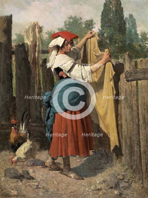 Laundress of Scarpa (Papal States), 1864.  Creator: Joaquin Agrasot y Juan.