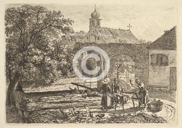 Laundress at an Artesian Well, 1817. Creator: Johann Christian Erhard.