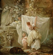 Laundress And Child, 1761. Creator: Hubert Robert