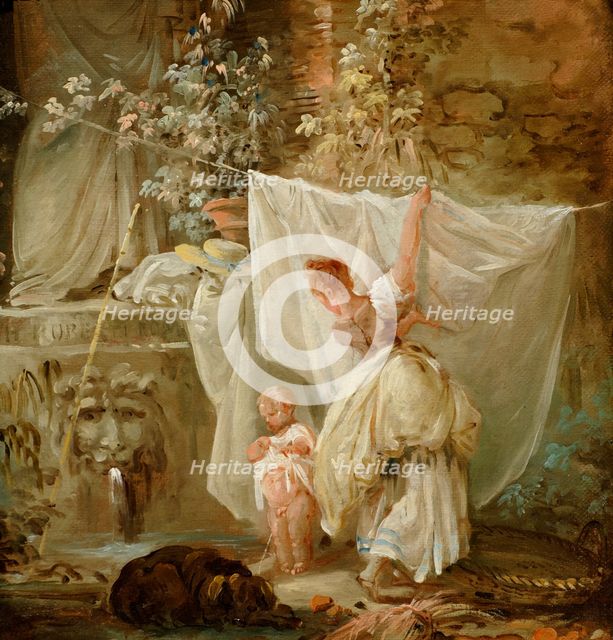 Laundress And Child, 1761. Creator: Hubert Robert.
