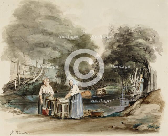 Laundresses, 1830-1899. Creator: Johan Knutson.