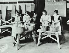 Laundry work, Tennyson Street School, Battersea, London, 1907