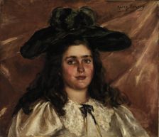 Laura Alice in Big Hat, ca. 1892-1895. Creator: Alice Pike Barney
