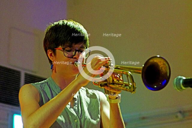 Laura Jurd, Laura Jurd Dinosaur, Battle Jazz Festival, Battle, East Sussex, July 2023. Creator: Brian O'Connor.