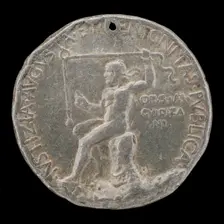 Laureate Figure Holding a Plummet Line [reverse], 1454 or after. Creator: Marco Guidizani