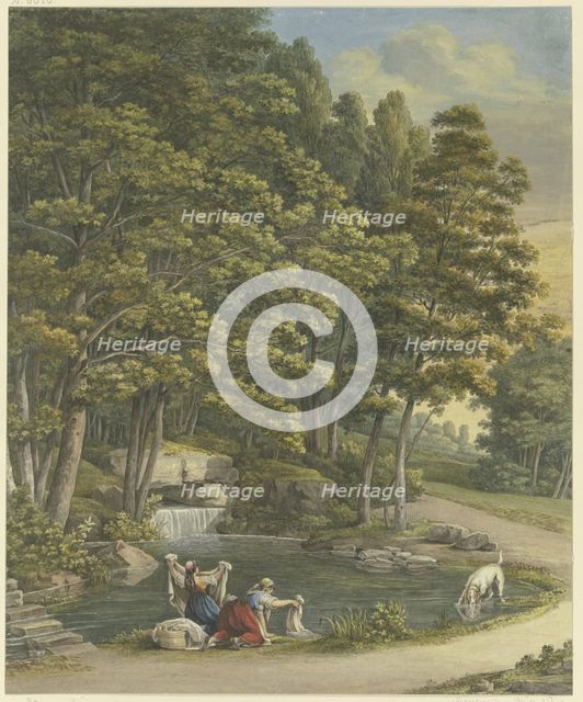Läuter spring in the park at Weimar, 1805. Creator: Georg Melchior Kraus.