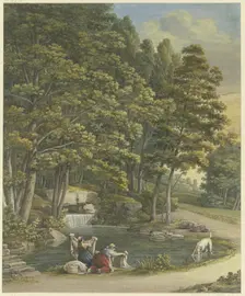 Läuter spring in the park at Weimar, 1805. Creator: Georg Melchior Kraus
