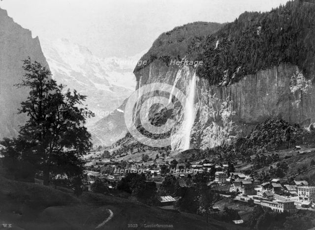 Lauterbrunnen Switzerland, [the valley of the 72 waterfalls] - Landscape. Creator: Unknown.