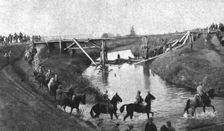 'L'autriche succombe; Cavaliers italiens passant le Monticano 1918. Creator: Unknown