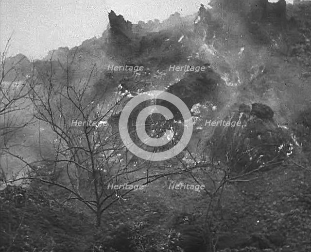 Lava Flowing from the Eruption of Mount Vesuvius, 1943-1944. Creator: British Pathe Ltd.