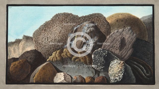 Lava, Scoria, and Pumice stones and of Mount Versuvius, 1776.