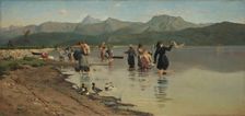 Lavandaie a Torre del lago (Washerwomen at Torre del Lago), 1880. Creator: Cecconi, Eugenio (1842-1903)