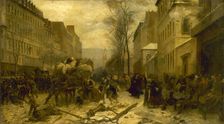l'Avenue d'Orléans, durant les bombardements de Paris par les armées prussiennes, en janvier 1871... Creator: Felix Henri Emmanuel Philippoteaux