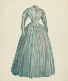 Lavender Taffeta Dress, 1935/1942. Creator: Unknown
