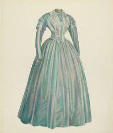 Lavender Taffeta Dress, 1935/1942. Creator: Unknown