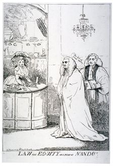 Law and equity, or a peep at Nando's 1787. Artist: Anon