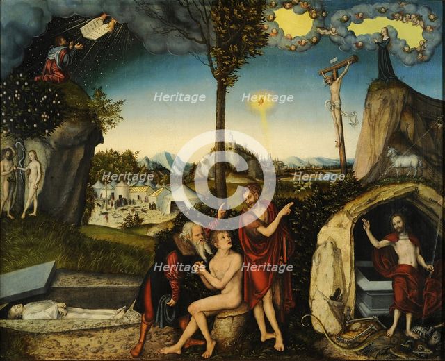 Law and Grace. Artist: Cranach, Lucas, the Elder (1472-1553)