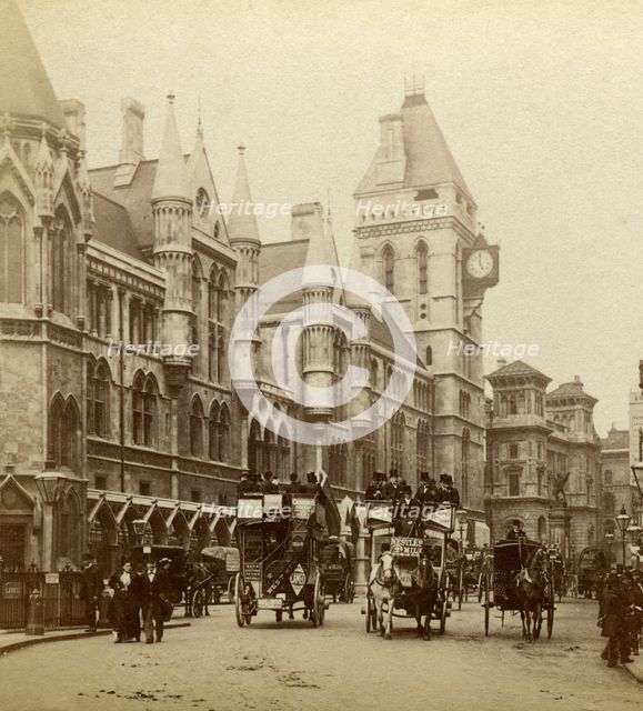 Law Courts, Strand, London, late 19th century.Artist: London Stereoscopic & Photographic Co