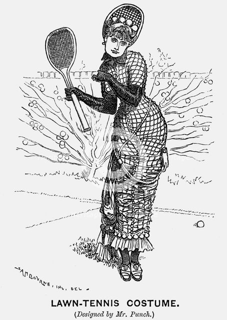 'Lawn-Tennis Costume', 1879. Creator: Edward Linley Sambourne.