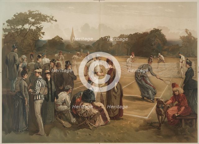 Lawn Tennis (Rasentennis), c.1880. Creator: Sandham, Henry (1842-1910).
