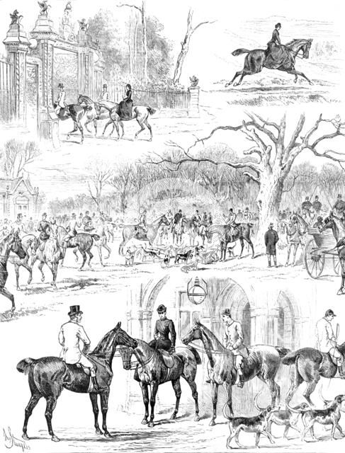 Lawn Meet of the West Norfolk Hounds at Sandringham, 1883. Creator: John Sturgess.