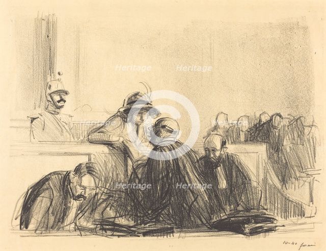 Lawyer Talking to His Client, 1915. Creator: Jean Louis Forain.