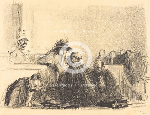 Lawyer Talking to His Client, 1915. Creator: Jean Louis Forain.