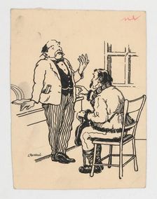 Lawyer with client, around 1920. Creator: Ladislav Treskon