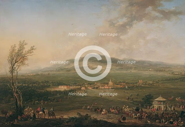 Laxenburg from the Lusthaus on the Hanawiese towards Mödling, 1758. Creator: Johann Christian Brand.