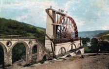 Laxey Wheel, Isle of Man 1904.Artist: E Florian
