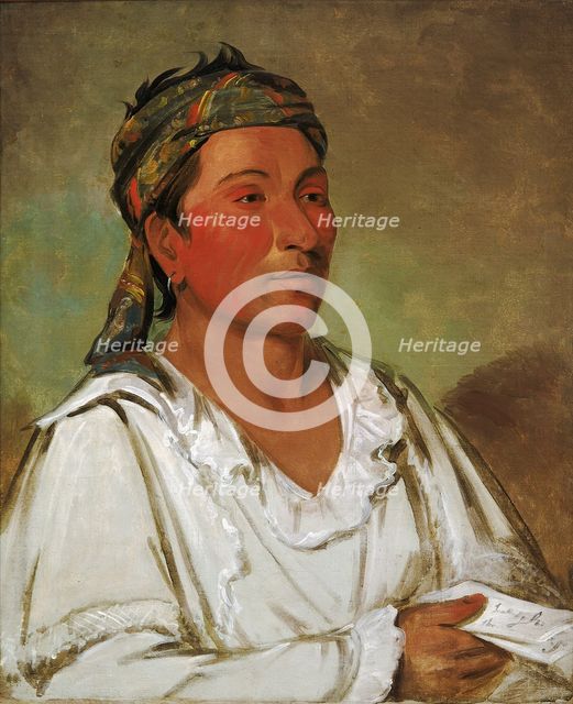 Lay-lóo-ah-pee-ái-shee-kaw, Grass, Bush, and Blossom, Semicivilized, 1830. Creator: George Catlin.