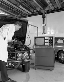 Laycock Auto Analyser 600 being used on an early 1970's Rover V8, 1972. Creator: Michael Walters