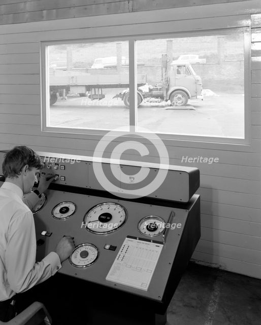 Laycock Commercial Brake testing unit with a Commer 10 ton tractor unit Sheffield, 1969. Artist: Michael Walters
