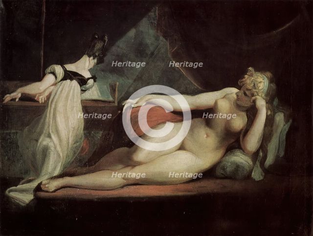 Laying Nude and piano player, 1799. Creator: Henry Fuseli.