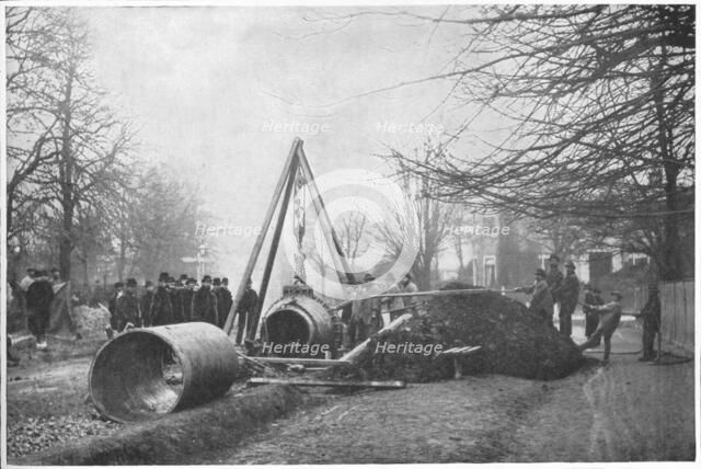 Laying of a big water main by the Southwark and Vauxhall Water Company, London, c1902 (1903). Artist: Unknown.