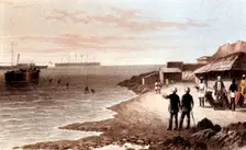 Laying of the telegraph cable across the Indian Ocean between Bombay and Aden, 1870. Creator: Unknown