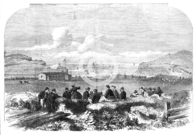 Laying of the Atlantic Telegraph Cable: watching the Caroline going out to sea..., 1865. Creator: Unknown.