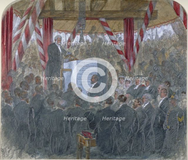 Laying of the chief stone of Holborn Viaduct, City of London, 3 June 1867. Artist: JP