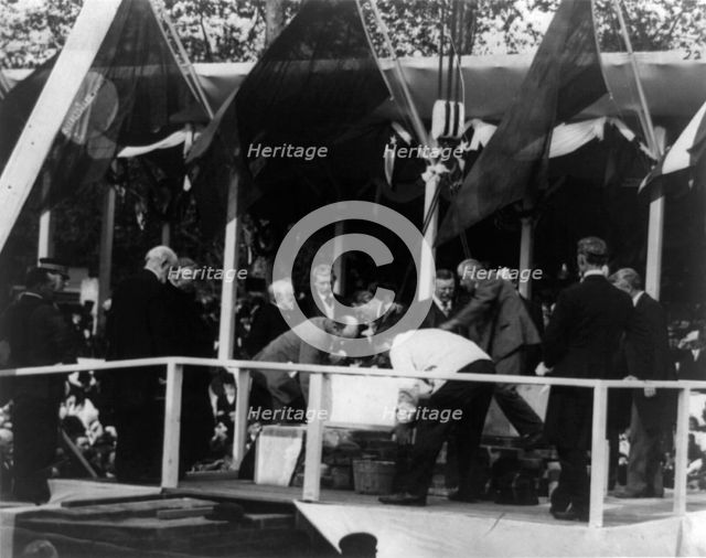 Laying of the cornerstone of the Pan American Union Building, Washington D.C., 1908 Creator: Frances Benjamin Johnston.