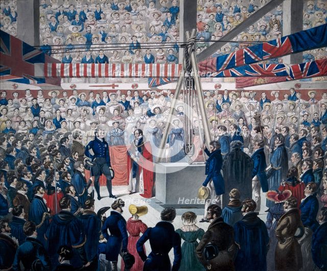 Laying of the foundation stone of new London Bridge on 15 June 1825. Artist: Unknown